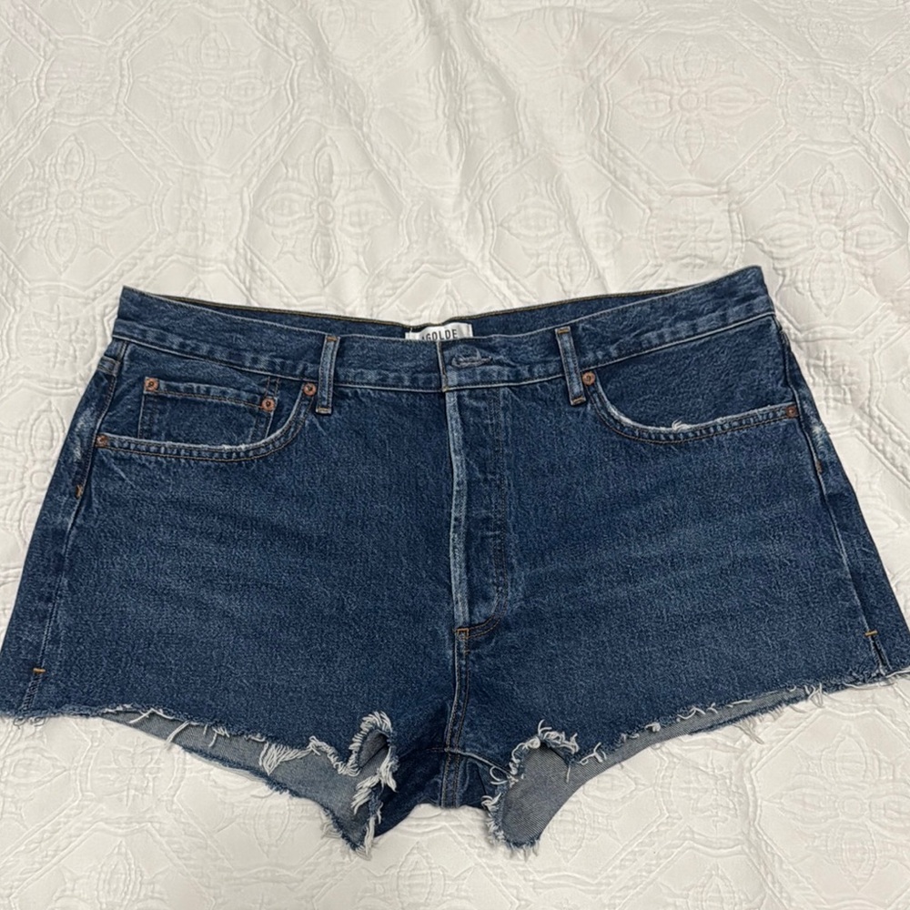 Agolde Dark Blue Jean Shorts